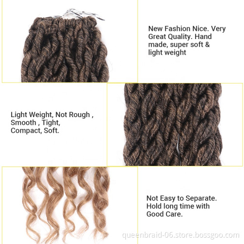 Curly Faux Locs Crochet Hair Deep Wave Braiding Hair With Curly Ends Crochet Goddess Locs Synthetic Braids Hair Extensions